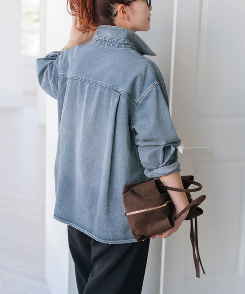 Spick & Span(スピックアンドスパン)の「《WEB限定 / 追加》5 1/2 SOFT DENIM SHIRT(シャツ/ブラウス・レディース・ブラック/ブルー系その他・FREE)」の16枚目の写真