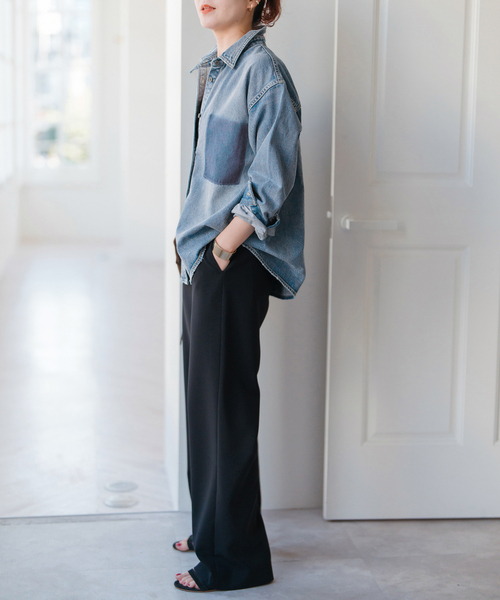 Spick & Span(スピックアンドスパン)の「《WEB限定 / 追加》5 1/2 SOFT DENIM SHIRT(シャツ/ブラウス・レディース・ブラック/ブルー系その他・FREE)」の17枚目の写真