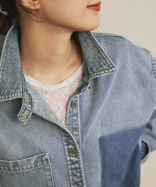 Spick & Span(スピックアンドスパン)の「《WEB限定 / 追加》5 1/2 SOFT DENIM SHIRT(シャツ/ブラウス・レディース・ブラック/ブルー系その他・FREE)」の20枚目の写真