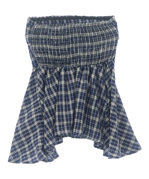 ANAP（アナップ）の「フィットアンドフレアチェックベアトップ（チューブトップ・レディース・ライトブルー/ブルー・FREE）」の11枚目の写真