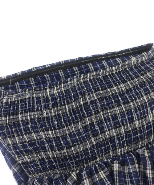 ANAP（アナップ）の「フィットアンドフレアチェックベアトップ（チューブトップ・レディース・ライトブルー/ブルー・FREE）」の14枚目の写真