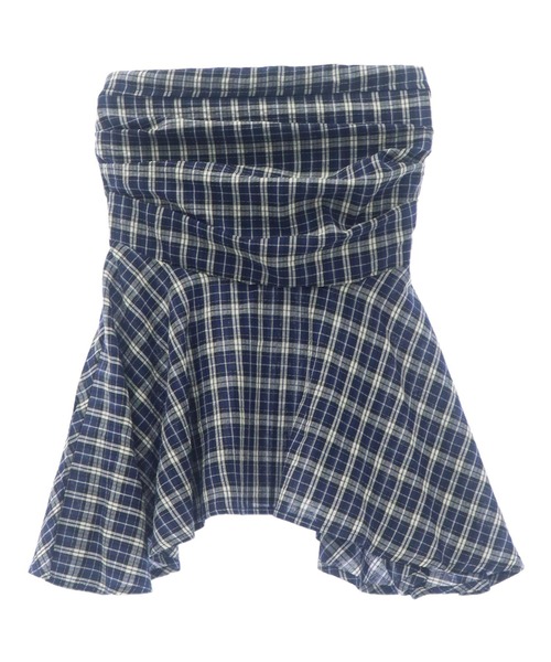 ANAP（アナップ）の「フィットアンドフレアチェックベアトップ（チューブトップ・レディース・ライトブルー/ブルー・FREE）」の17枚目の写真