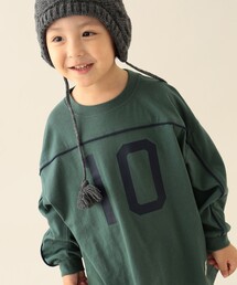 BEAMS mini | ナンバー ロゴ ロングスリーブ Tシャツ 2025FW（90～130cm）(Tシャツ/カットソー)