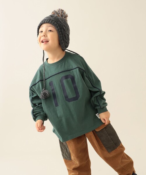 BEAMS mini(ビームスミニ)の「ナンバー ロゴ ロングスリーブ Tシャツ 2025FW(90~130cm)(Tシャツ/カットソー・キッズ・グリーン系その他5/ベージュ/ネイビー・90/100/110/120/140/130)」の11枚目の写真