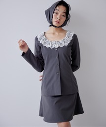 etre loin | Lace trimmed tailored blouse(シャツ/ブラウス)