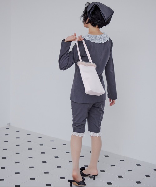 etre loin（エトルワン）の「Lace trimmed tailored blouse（シャツ/ブラウス・レディース・グレー/ブラック/ブラウン・M）」の8枚目の写真