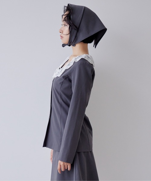 etre loin（エトルワン）の「Lace trimmed tailored blouse（シャツ/ブラウス・レディース・グレー/ブラック/ブラウン・M）」の15枚目の写真
