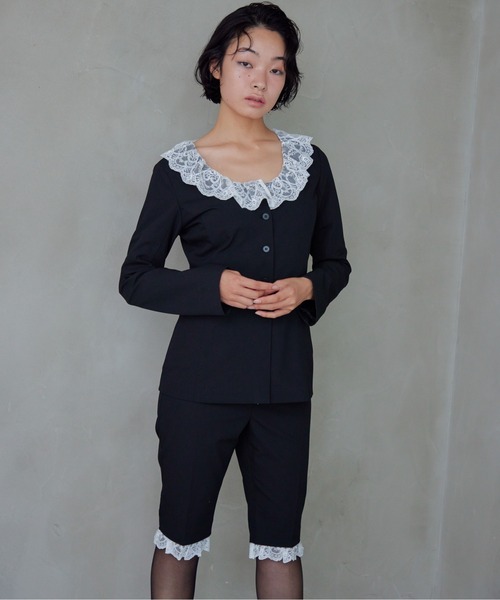 etre loin（エトルワン）の「Lace trimmed tailored blouse（シャツ/ブラウス・レディース・グレー/ブラック/ブラウン・M）」の20枚目の写真