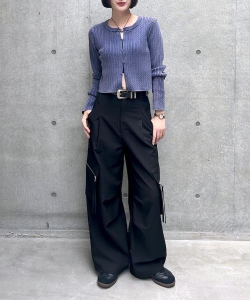 PAGEBOY（ページボーイ）の「ピグメントケーブルカーディガン（カーディガン/ボレロ・レディース・マスタード/ネイビー/チャコールグレー/オフホワイト・FREE）」の12枚目の写真