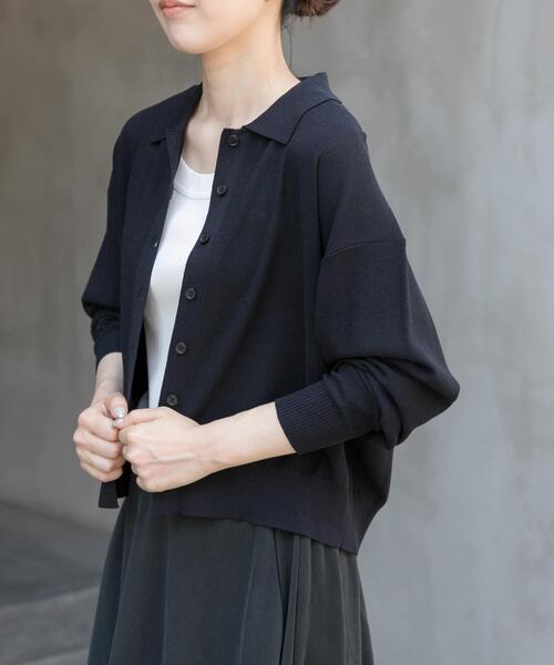 FORK&SPOON(フォークアンドスプーン)の「FORK&SPOON ニットポロカーディガン(カーディガン/ボレロ・レディース・マスタード/ネイビー・1)」の21枚目の写真