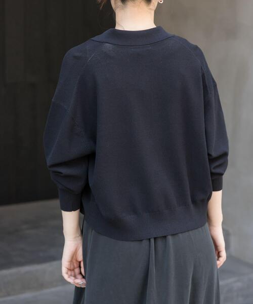 FORK&SPOON(フォークアンドスプーン)の「FORK&SPOON ニットポロカーディガン(カーディガン/ボレロ・レディース・マスタード/ネイビー・1)」の19枚目の写真