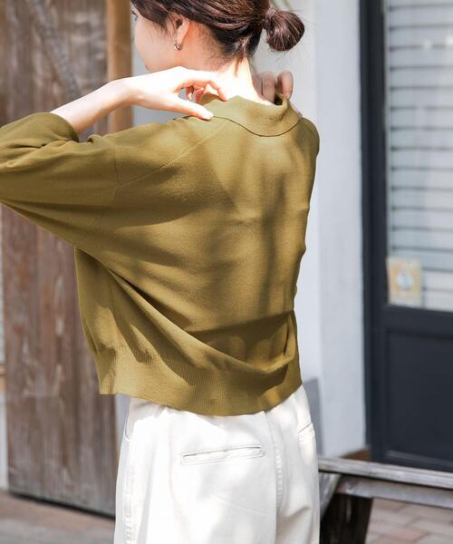 FORK&SPOON(フォークアンドスプーン)の「FORK&SPOON ニットポロカーディガン(カーディガン/ボレロ・レディース・マスタード/ネイビー・1)」の22枚目の写真