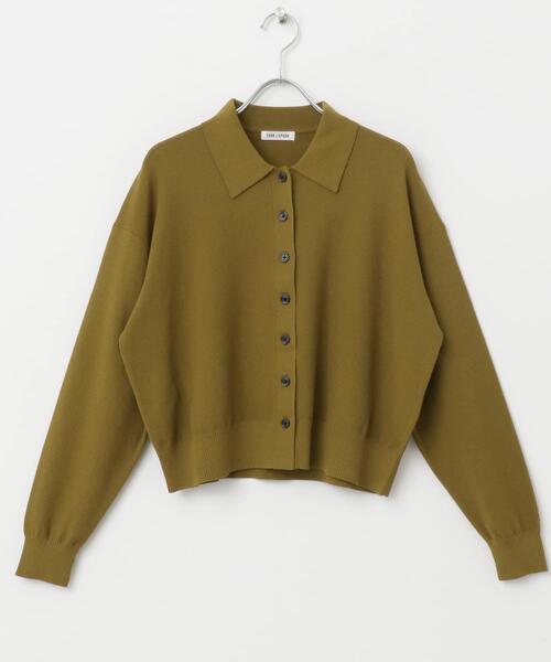 FORK&SPOON(フォークアンドスプーン)の「FORK&SPOON ニットポロカーディガン(カーディガン/ボレロ・レディース・マスタード/ネイビー・1)」の8枚目の写真