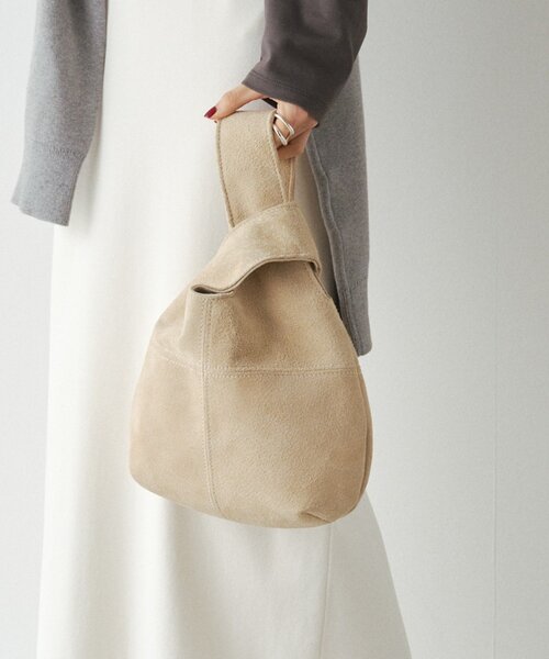 ベージュ スエード トートバッグ スカラップ合皮トート （トートバッグ）｜ESPERANZA