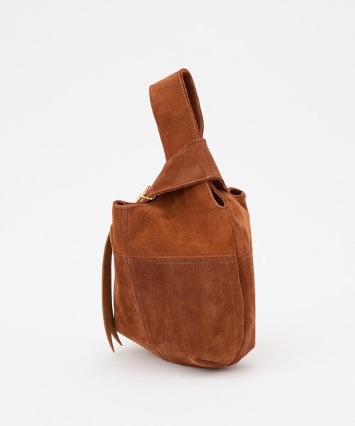 russet(ラシット)の「【再値下げ】スエード巾着ハンドバッグ(トートバッグ・レディース・イエロー/ベージュ/ブラウン/グレー・FREE)」の7枚目の写真