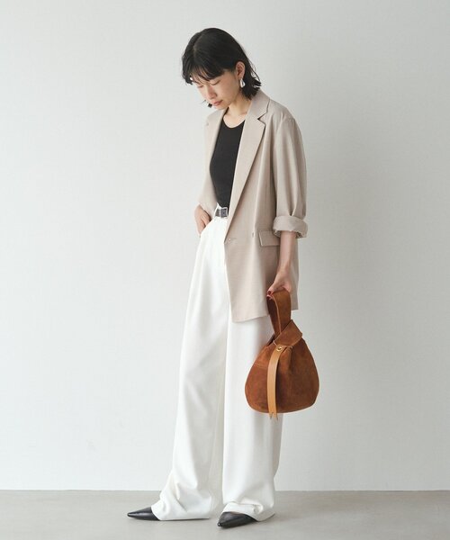 russet(ラシット)の「【再値下げ】スエード巾着ハンドバッグ(トートバッグ・レディース・イエロー/ベージュ/ブラウン/グレー・FREE)」の15枚目の写真