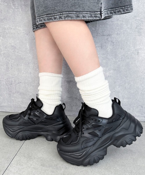 WEGO(ウィゴー)の「WEGO/ラバーコンビ厚底スニーカー(スニーカー・レディース・ホワイト/ブラック/シルバー・LARGE/MEDIUM/SMALL)」の13枚目の写真