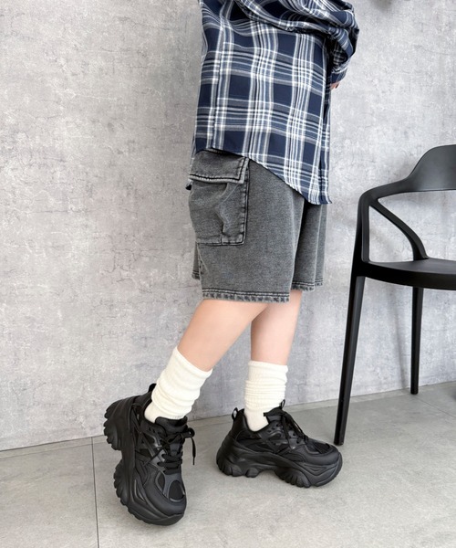 WEGO(ウィゴー)の「WEGO/ラバーコンビ厚底スニーカー(スニーカー・レディース・ホワイト/ブラック/シルバー・LARGE/MEDIUM/SMALL)」の14枚目の写真