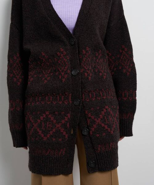 Vネックジャガードニットカーディガン（ニット/セーター）｜LANVIN en