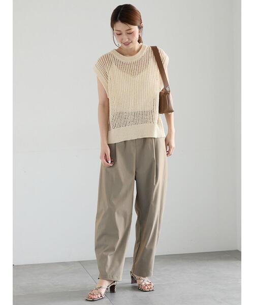 Te chichi（テチチ）の「テープヤーンメッシュベスト（ベスト・レディース・ブラウン/ブラック/キナリ・F）」の4枚目の写真