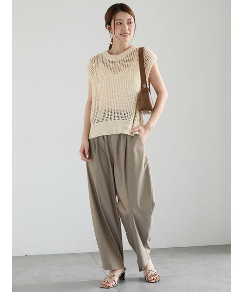 Te chichi（テチチ）の「テープヤーンメッシュベスト（ベスト・レディース・ブラウン/ブラック/キナリ・F）」の5枚目の写真