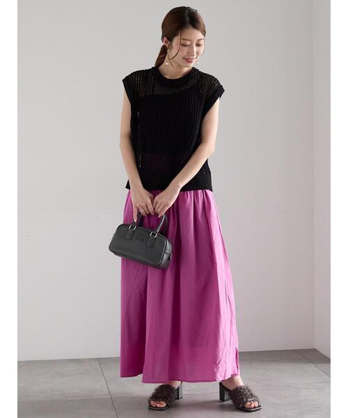 Te chichi（テチチ）の「テープヤーンメッシュベスト（ベスト・レディース・ブラウン/ブラック/キナリ・F）」の10枚目の写真