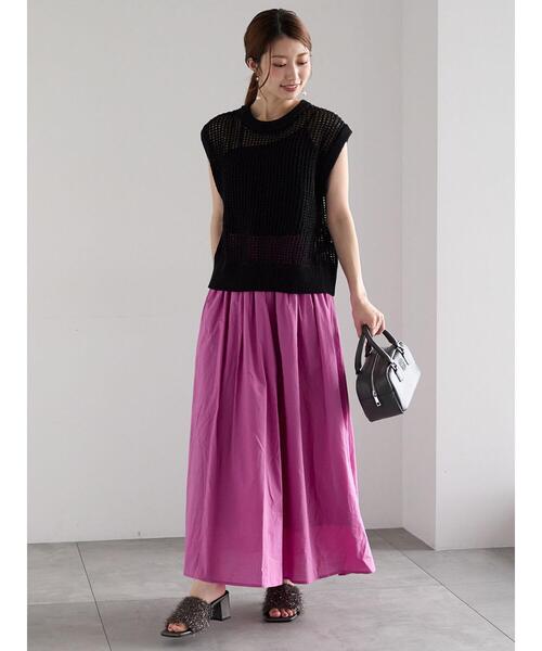 Te chichi（テチチ）の「テープヤーンメッシュベスト（ベスト・レディース・ブラウン/ブラック/キナリ・F）」の11枚目の写真