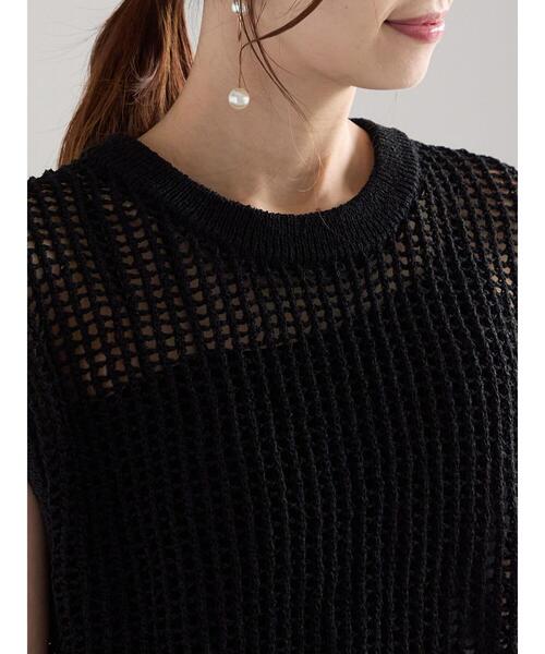 Te chichi（テチチ）の「テープヤーンメッシュベスト（ベスト・レディース・ブラウン/ブラック/キナリ・F）」の17枚目の写真