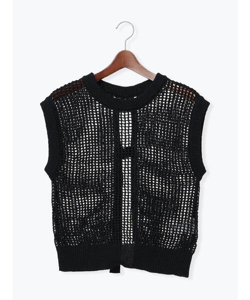 Te chichi（テチチ）の「テープヤーンメッシュベスト（ベスト・レディース・ブラウン/ブラック/キナリ・F）」の18枚目の写真