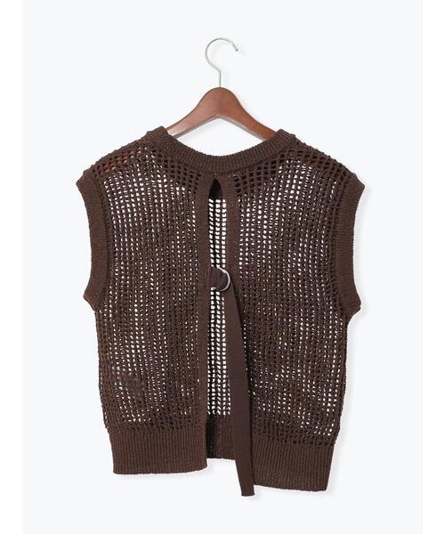 Te chichi（テチチ）の「テープヤーンメッシュベスト（ベスト・レディース・ブラウン/ブラック/キナリ・F）」の21枚目の写真