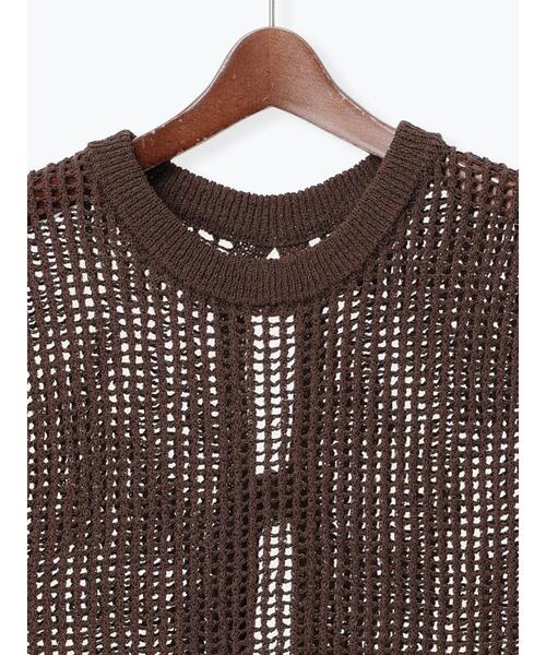 Te chichi（テチチ）の「テープヤーンメッシュベスト（ベスト・レディース・ブラウン/ブラック/キナリ・F）」の22枚目の写真