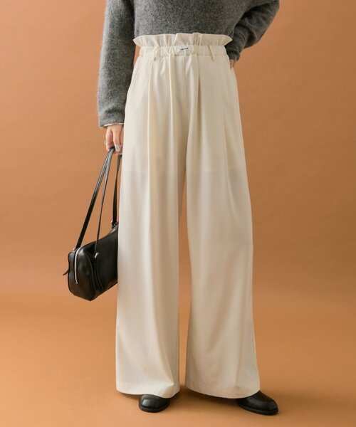 mystic（ミスティック）の「【オールシーズン対応/WEB限定アイボリー】フリルイージーパンツ（その他パンツ・レディース・ブラウン/ベージュ/ブラック/ベージュ系その他2/アイボリー・0/1/2）」の2枚目の写真