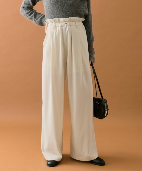mystic（ミスティック）の「【オールシーズン対応/WEB限定アイボリー】フリルイージーパンツ（その他パンツ・レディース・ブラウン/ベージュ/ブラック/ベージュ系その他2/アイボリー・0/1/2）」の8枚目の写真