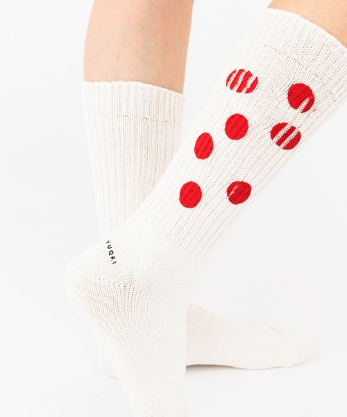 YUQRI（ユクリ）の「【YUQRI】Paint Dots（ソックス/靴下・レディース・ホワイト系その他2/ブラック/ホワイト系その他3/ホワイト・L/S/M）」の3枚目の写真