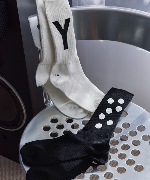 YUQRI（ユクリ）の「【YUQRI】Paint Dots（ソックス/靴下・レディース・ホワイト系その他2/ブラック/ホワイト系その他3/ホワイト・L/S/M）」の8枚目の写真