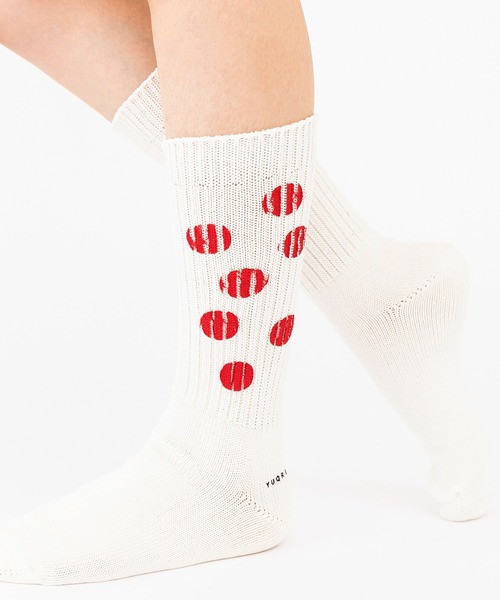 YUQRI（ユクリ）の「【YUQRI】Paint Dots（ソックス/靴下・レディース・ホワイト系その他2/ブラック/ホワイト系その他3/ホワイト・L/S/M）」の13枚目の写真