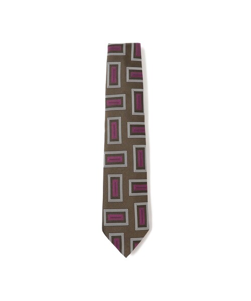 BEAMS F（ビームスエフ）の「Seaward & Stearn / シルク スクエア柄 ジャカード ネクタイ（ネクタイ・メンズ・ブラック/グリーン系その他5・ONE SIZE）」の2枚目の写真