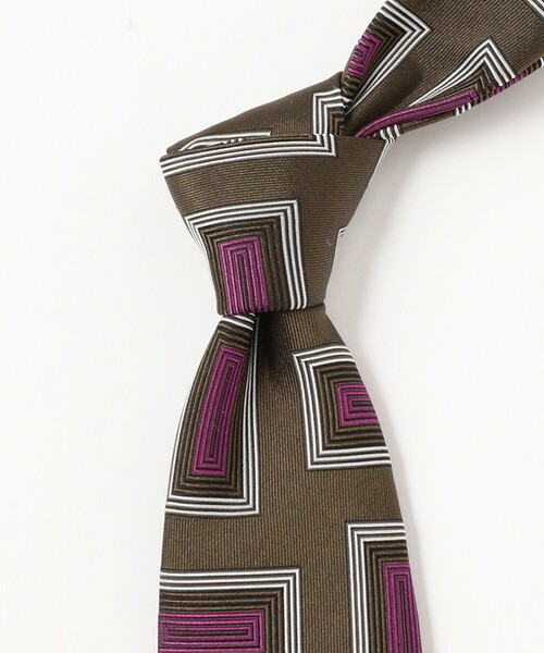 BEAMS F（ビームスエフ）の「Seaward & Stearn / シルク スクエア柄 ジャカード ネクタイ（ネクタイ・メンズ・ブラック/グリーン系その他5・ONE SIZE）」の8枚目の写真