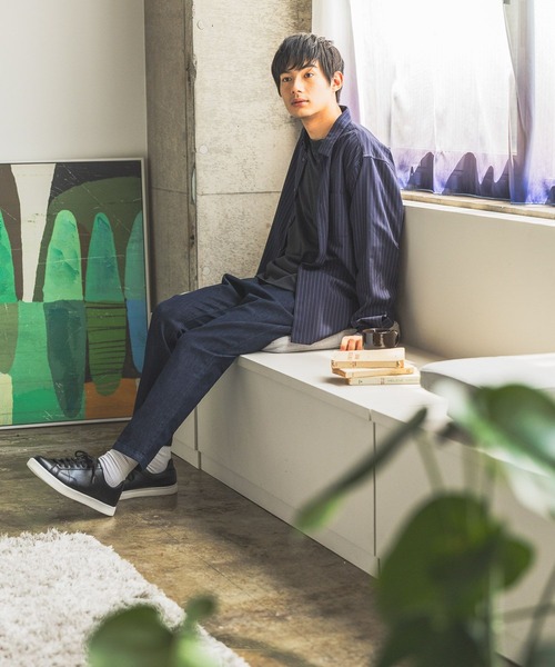 GLOBAL WORK（グローバルワーク）の「サラサマレギュラーシャツ/長袖/575772（シャツ/ブラウス・メンズ・グレイッシュベージュ/ブルー系4/チャコールグレー/ネイビー系8/グリーン/ブラウン系8・MEDIUM/SMALL/X-LARGE/LARGE/X-SMALL/XX-LARGE/XXX-LARGE）」の11枚目の写真