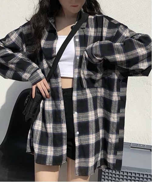 WEGO（ウィゴー）の「WEGO/[羽織り]アソート柄長袖チェックシャツ（シャツ/ブラウス・レディース・その他6/その他1/その他2/その他3/その他4/その他5・FREE）」の4枚目の写真