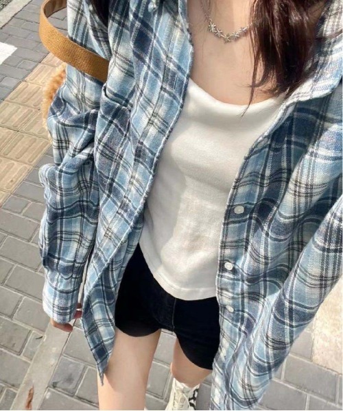WEGO（ウィゴー）の「WEGO/[羽織り]アソート柄長袖チェックシャツ（シャツ/ブラウス・レディース・その他6/その他1/その他2/その他3/その他4/その他5・FREE）」の13枚目の写真