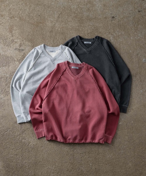 ADAMASTE(アダマスト)の「Pigment Draw Cord Sweat - ピグメントドローコードスウェット【セットアップ対応】(スウェット・メンズ・ダークグレー/ライトグレー/レッド・MEDIUM/LARGE)」の21枚目の写真
