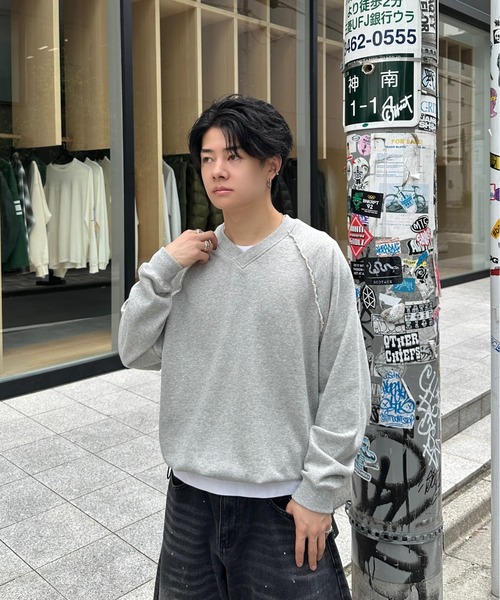 ADAMASTE(アダマスト)の「Pigment Draw Cord Sweat - ピグメントドローコードスウェット【セットアップ対応】(スウェット・メンズ・ダークグレー/ライトグレー/レッド・MEDIUM/LARGE)」の17枚目の写真