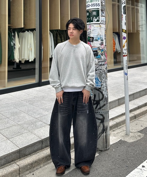 ADAMASTE(アダマスト)の「Pigment Draw Cord Sweat - ピグメントドローコードスウェット【セットアップ対応】(スウェット・メンズ・ダークグレー/ライトグレー/レッド・MEDIUM/LARGE)」の13枚目の写真