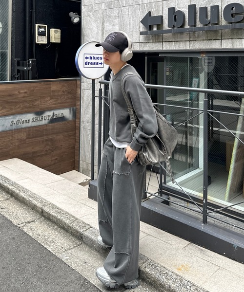 ADAMASTE(アダマスト)の「Pigment Draw Cord Sweat - ピグメントドローコードスウェット【セットアップ対応】(スウェット・メンズ・ダークグレー/ライトグレー/レッド・MEDIUM/LARGE)」の8枚目の写真