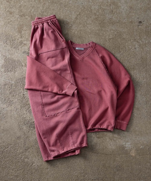 ADAMASTE(アダマスト)の「Pigment Draw Cord Sweat - ピグメントドローコードスウェット【セットアップ対応】(スウェット・メンズ・ダークグレー/ライトグレー/レッド・MEDIUM/LARGE)」の10枚目の写真
