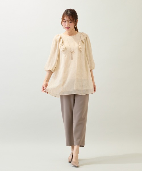 Rose Tiara（ローズティアラ）の「【人気シルエット】【手洗いOK】ガルーダドビーパンツ（その他パンツ・レディース・ブラウン/ブラック・38/42/46）」の3枚目の写真