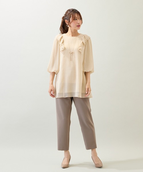 Rose Tiara（ローズティアラ）の「【人気シルエット】【手洗いOK】ガルーダドビーパンツ（その他パンツ・レディース・ブラウン/ブラック・38/42/46）」の4枚目の写真