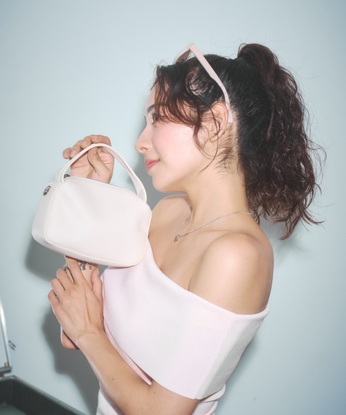 セール】ショルダーストラップ付きボックスミニバッグ（ハンドバッグ