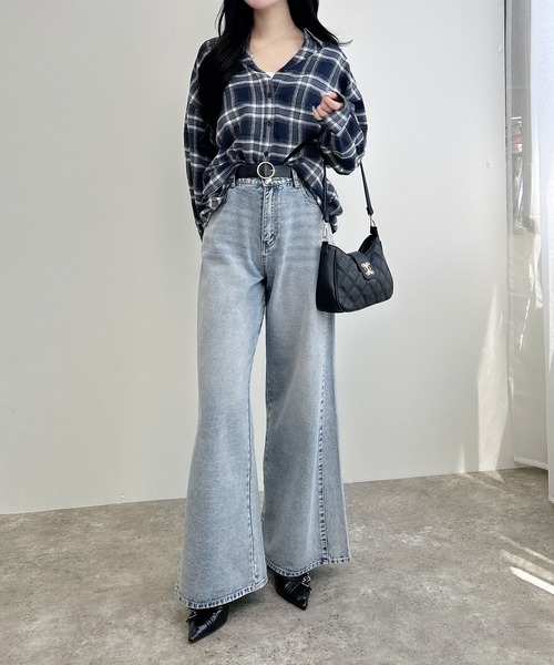 INGNI(イング)の「バックレースアップチェック柄裾タック/シャツ(シャツ/ブラウス・レディース・ブラウン系その他2/ブラック系/ネイビー系2・M)」の17枚目の写真